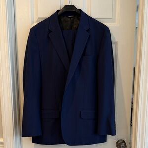 Haggar Smart Wash Repreve Classic Dark Blue Suit - 46R Jacket Pants 40x29